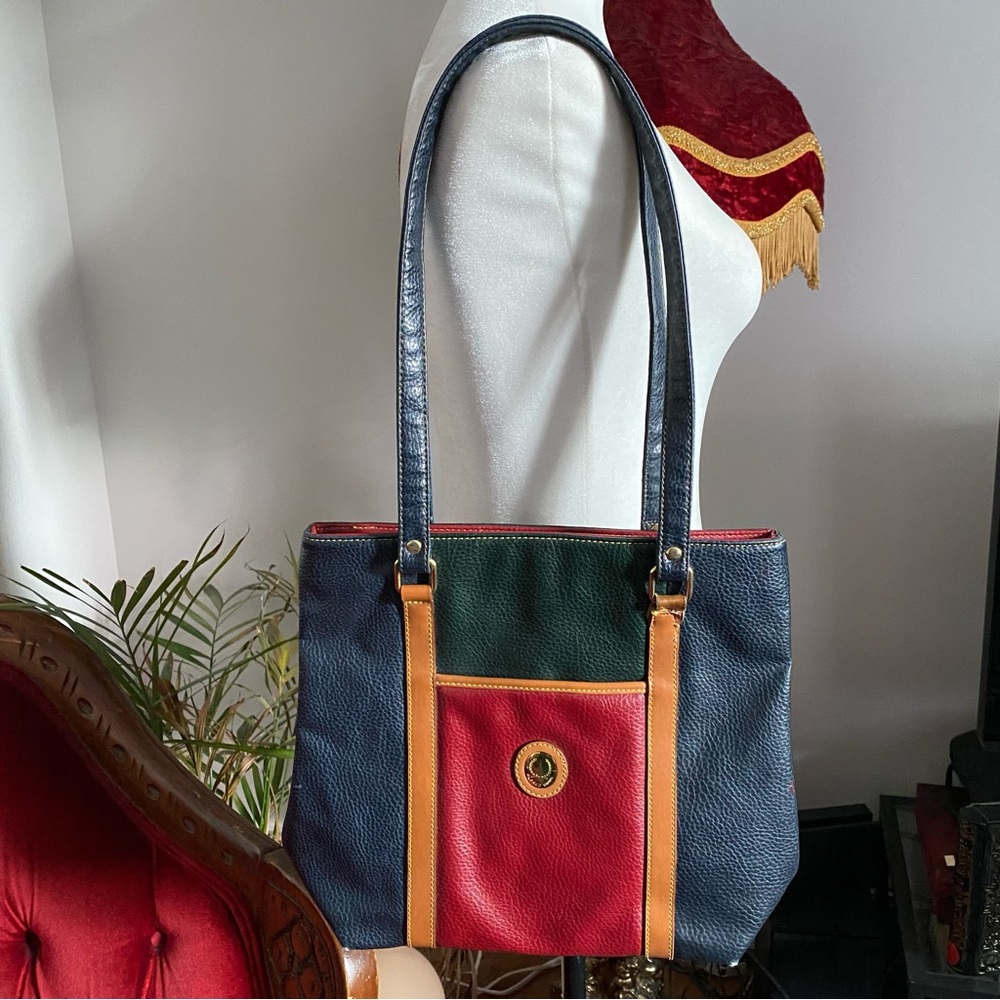Vintage Alfred Sung Leather Bag 💚💙❤️